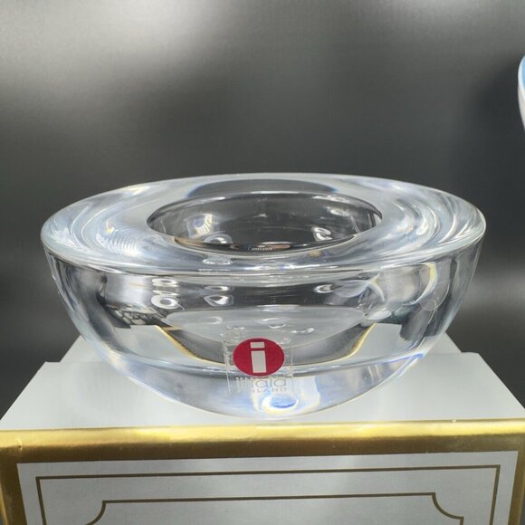 iittala Finland Glass Votive Holder Ballo Clear Glass Crystal Footed Tea Light - Picture 14 of 15